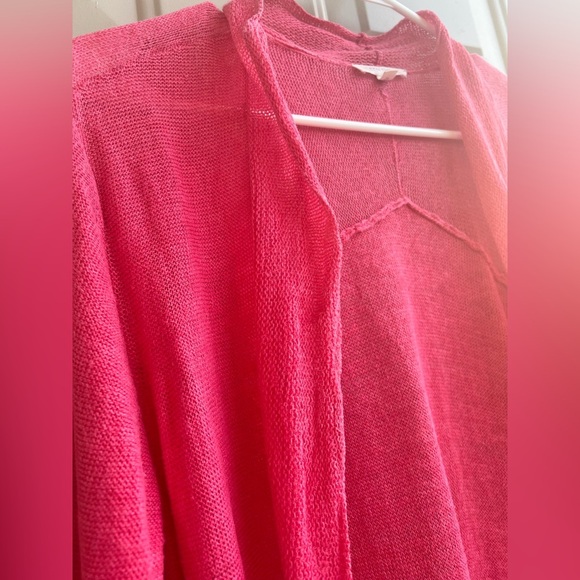 EILEEN FISHER 100% Hemp Coral Pink Cardigan – Size XL - Picture 6 of 9